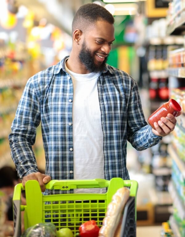 Man shopping in supermarket